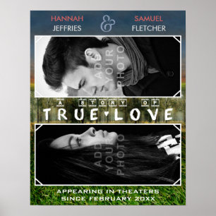Pôster Filme romântico da foto do casamento ou de famíl