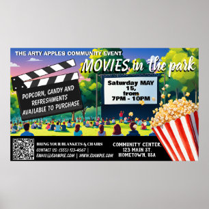 Poster Filmes no código qr da Faixa de Parque