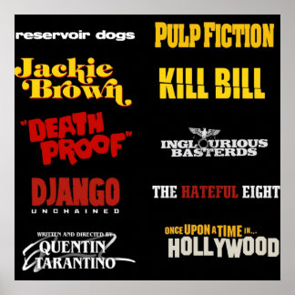 Poster filmografia de quentin tarantino