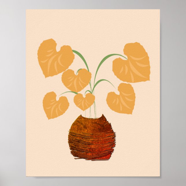 Poster Filodendron Plant in Copper Pote (Frente)