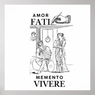 Poster Filosofia Amor Fati Arte de Linha