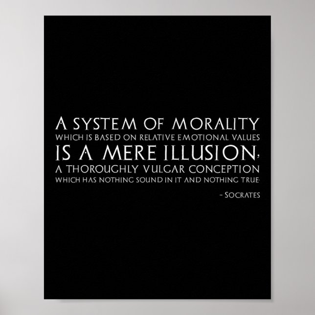 Poster Filosofia da Grécia Antiga - Filósofo Sócrates Qu (Frente)