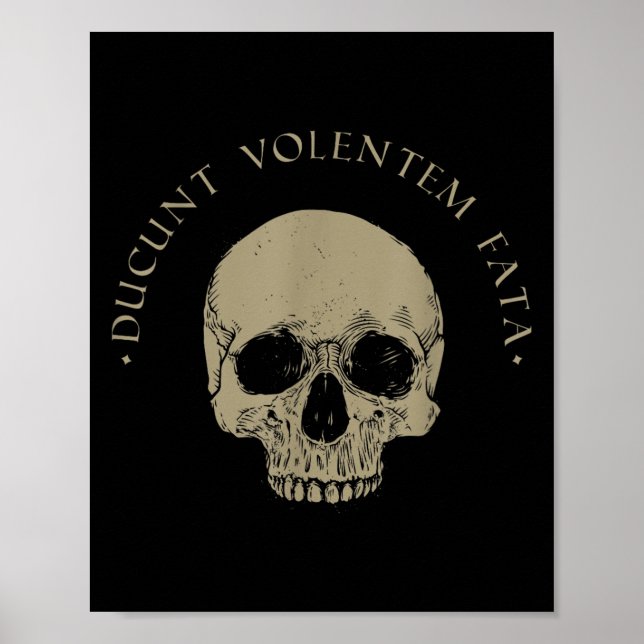 Poster Filosofia estática Du Volentem Fata Skull Stoicism (Frente)