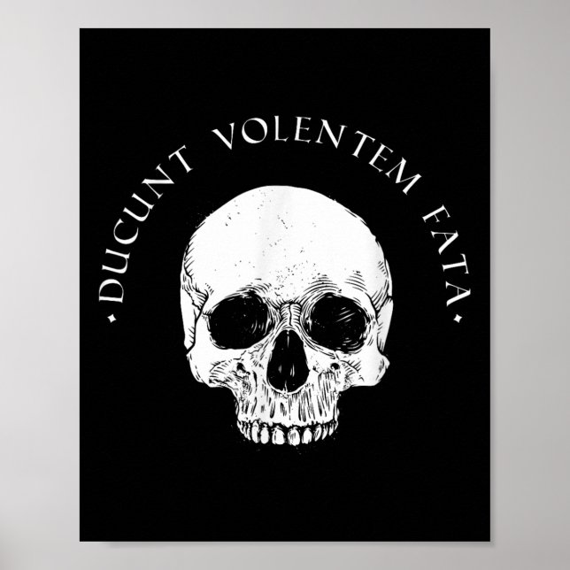 Poster Filosofia estática Du Volentem Fata Skull Stoicism (Frente)