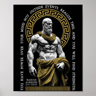 Poster Filosofia Estática Encontrar Força Marcus Aurelius