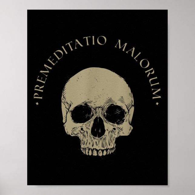 Poster Filosofia Estática Premeditação Malorum Skull Stoi (Frente)