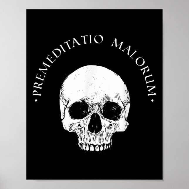 Poster Filosofia Estática Premeditação Malorum Skull Stoi (Frente)