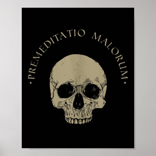Poster Filosofia Estática Premeditação Malorum Skull Stoi (Frente)
