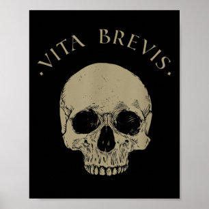 Poster Filosofia Estática Vita Brevis Skull Stoicism Cota