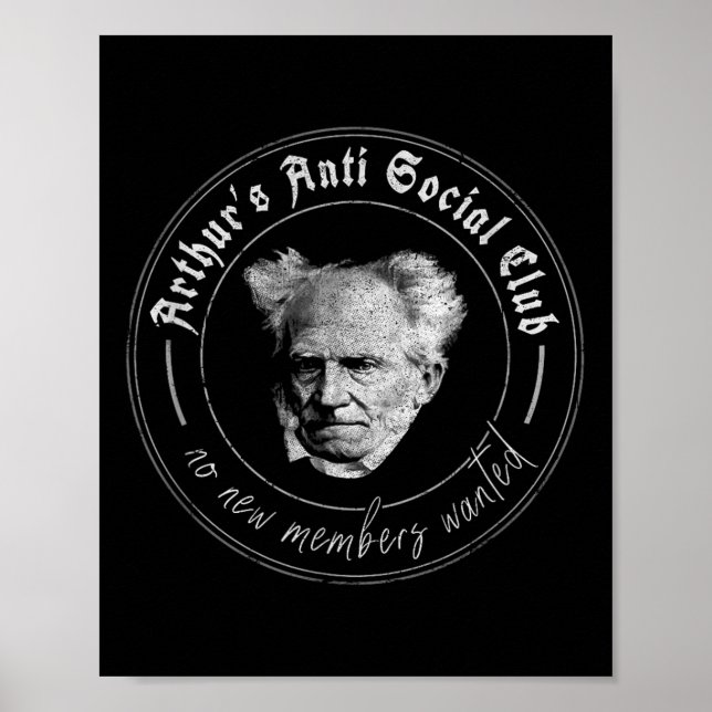 Poster Filosofia Schopenhauer Aphorisms Arthurs Anti Soc (Frente)