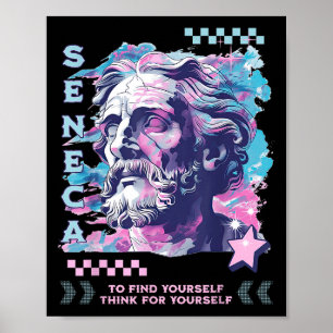 Poster Filosofia Sêneca Stoic Retro 2000s Pastel Vaporwa