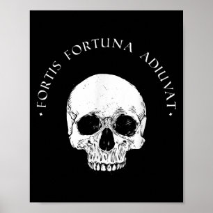 Poster Filosofia Stoic Fortis Fortuna Adiuvat Skull Stoi