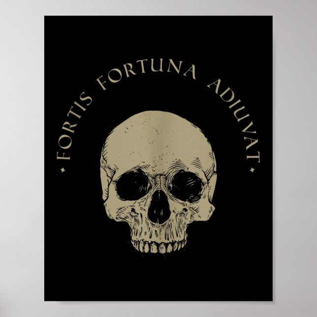 Poster Filosofia Stoic Fortis Fortuna Adiuvat Skull Stoi (Frente)
