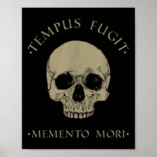 Poster Filosofia Stoic Tempus Fugit Memento Mori Skull S