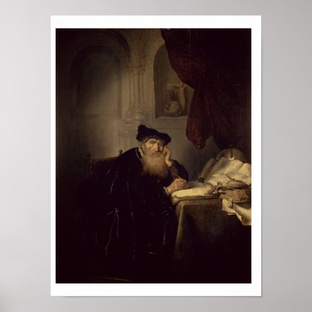 Poster Filósofo, 1635 (óleo no painel) (Frente)