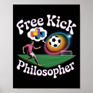 Poster Filósofo de Falta Livre Humor de Futebol Matemátic