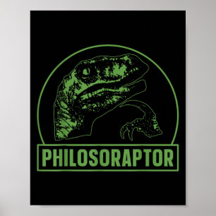 Poster Filosoraptor Funny Filosófica Velociraptor D