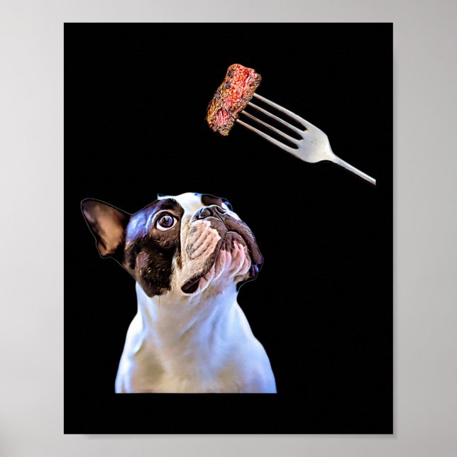 Poster Filtro de Cartoon de Buldogue Francês Cão Jante (Frente)