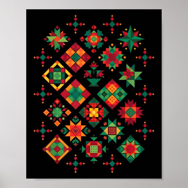 Poster Filtros de Padrões de Quiltro de Costura de Pás de (Frente)