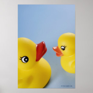 Poster Fim-acima de dois patos de borracha