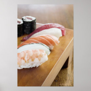 Pôster Fim-acima do sushi em uma mesa