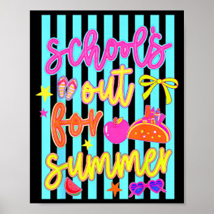 Poster Fim das aulas para o verão último dia de escola pr