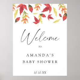 Poster Fim das folhas do outono - chá de fraldas de boas-