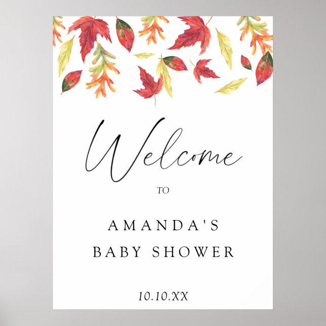 Poster Fim das folhas do outono - chá de fraldas de boas- (Frente)