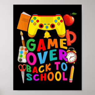 Poster Fim de Jogo De Volta à Escola Gamer Controle 1º Di