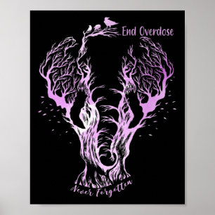 Poster Fim Overdose Nunca Esqueça Arte Desenho Linha Orna