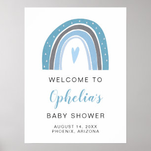 Poster FINAL Poeira Blue Boho Rainbow Boy Birthday