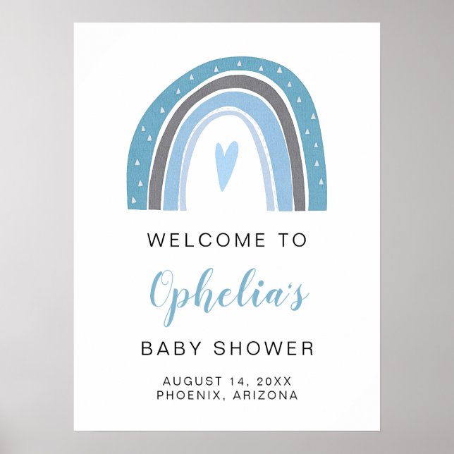 Poster FINAL | Poeira Blue Boho Rainbow Boy Birthday (Frente)