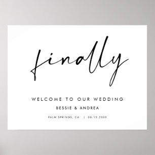Poster Finalmente, Boas-vindas ao Casamento de Estilo Mod
