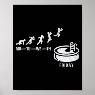 Poster Finalmente Sexta-Feira Piscina de Hidromassagem Re
