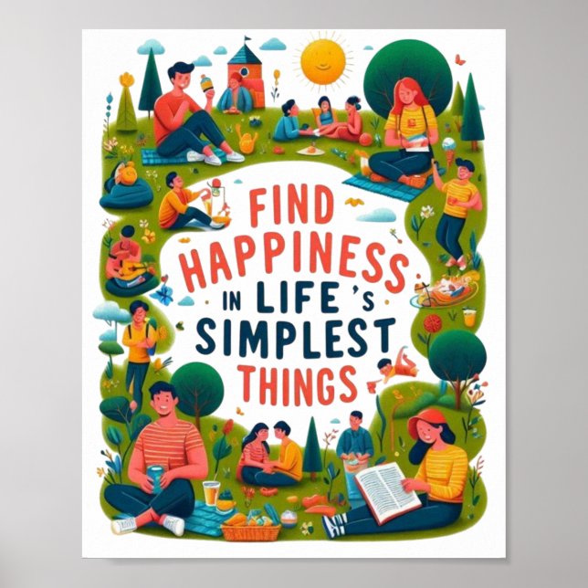 Poster Find Happiness in Life's Simplest Things (Frente)