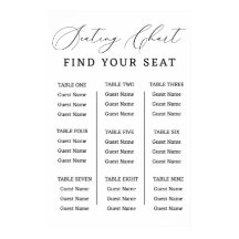 Find Your Seat Wedding Seating Chart Minimalist
