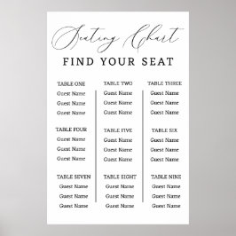 Poster Find Your Seat Wedding Seating Chart Minimalist