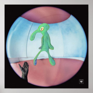 Poster fine line but its squidward