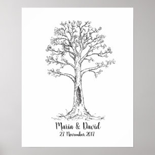 Pôster Fingerprint tree, GuestBook, Thumbprint Tree