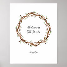 Fingerprint Wreath do chá de fraldas, Bem-vindo