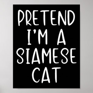 Poster Fingir Figuras de Gato Siamês no Halloween Fácil