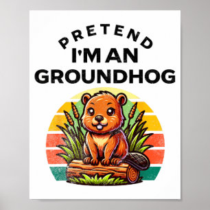 Poster Fingir que sou um esquilo engraçado disfarce pregu