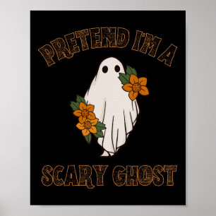 Poster Fingir que sou um fantasma assustador de Halloween