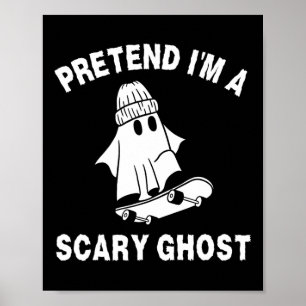 Poster Fingir que sou um fantasma assustador de Halloween