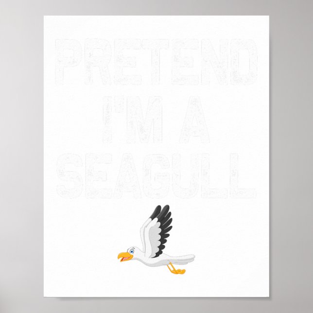 Poster Fingir que sou um fantasma de Halloween de Seagull (Frente)