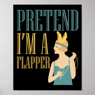 Poster Fingir que sou um Flapper Bobbed Hair Subcultura H