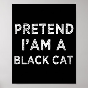 Poster Fingir Um Gato Preto Roupa Divertida Preguiçosa Fá