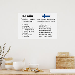 Poster Finlandês dizendo "No niin"