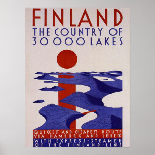 Pôster Finlandia. País dos lagos,