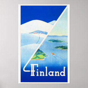 Poster Finlândia, Verão e Inverno,